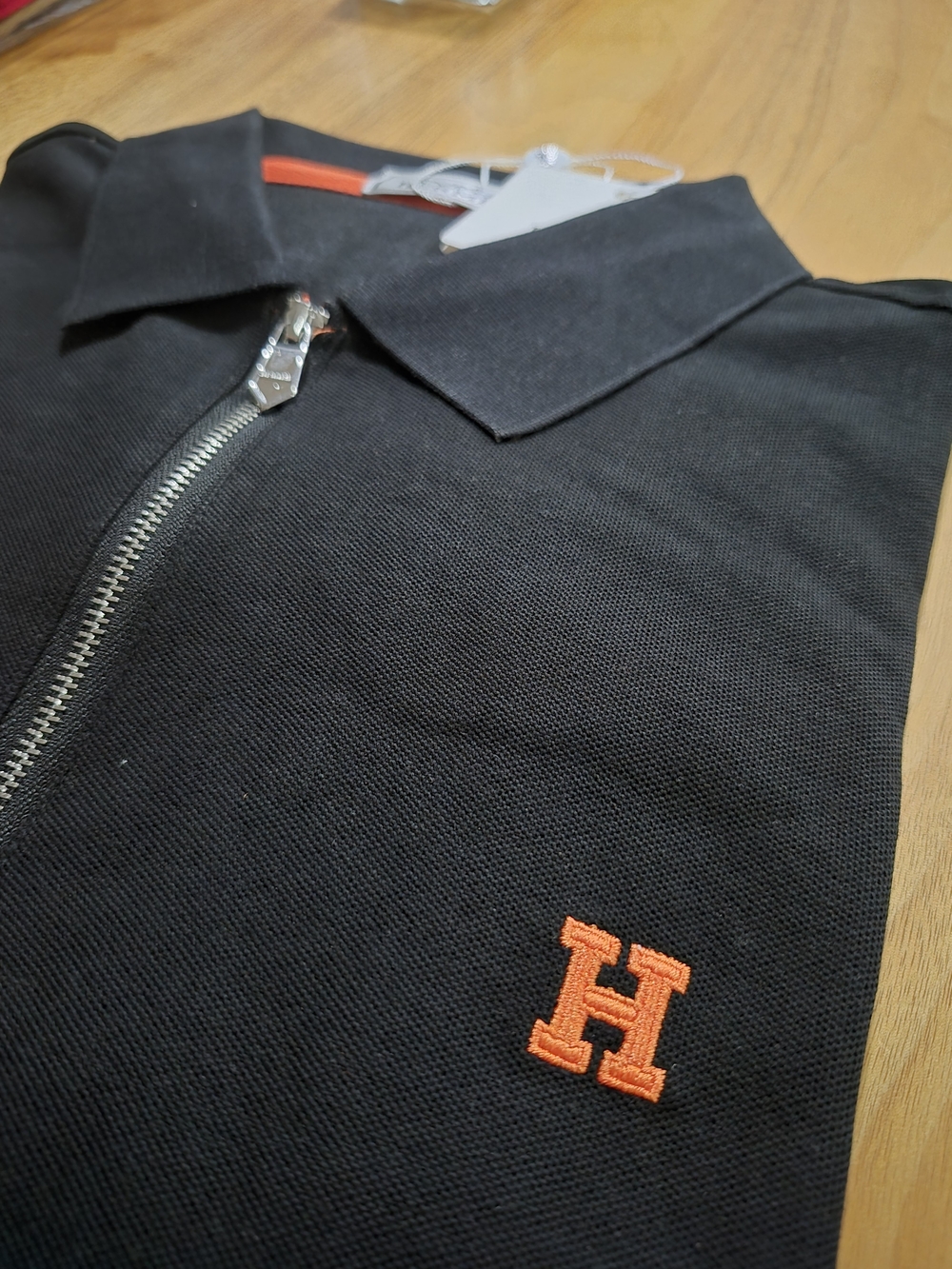 Hermes Black Polo with Orange Accent H - Picture 5 of 6